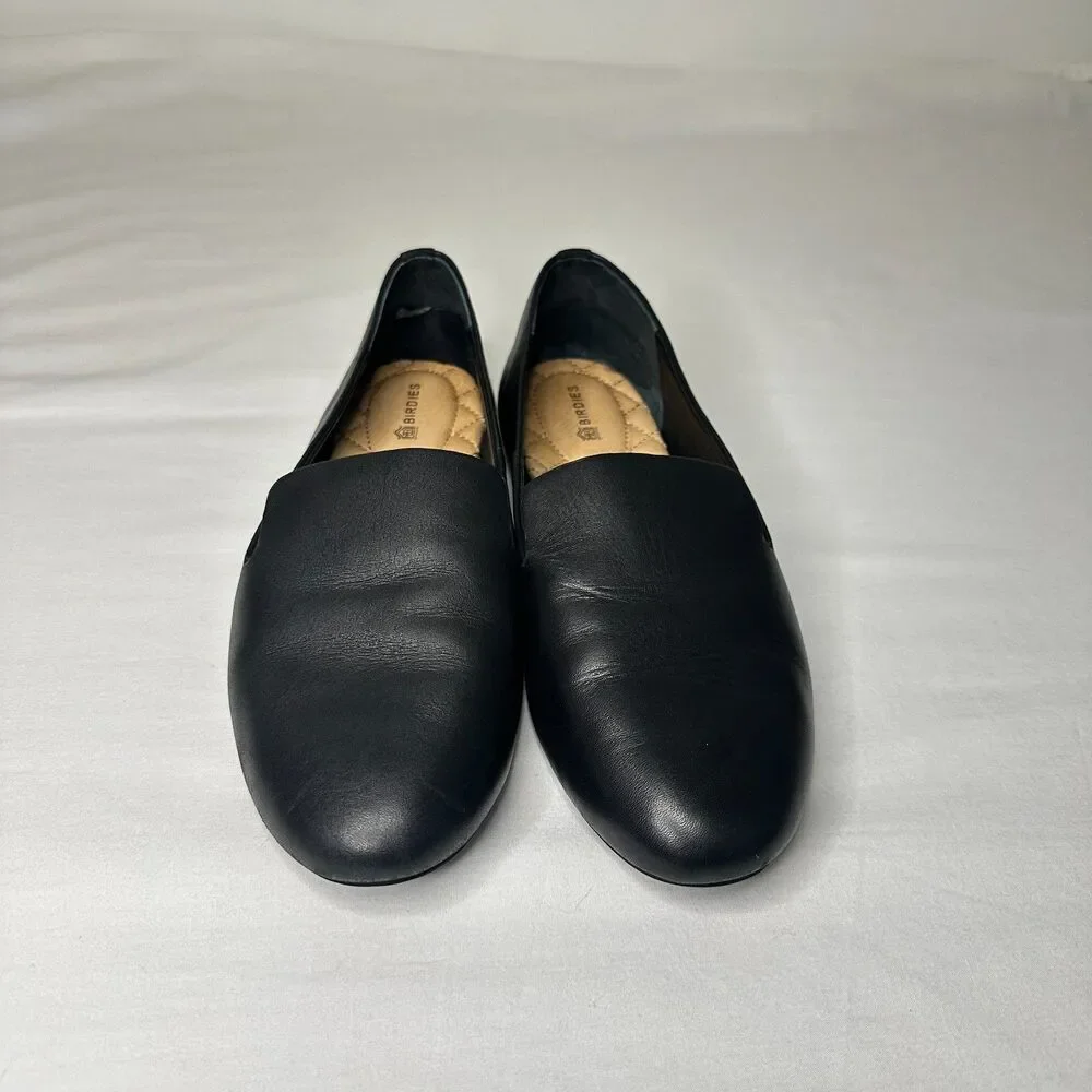 Birdies The Starling Black Leather Slip On Loafers Women's 7 Comfort Chic Luxury - Picture 8 of 9